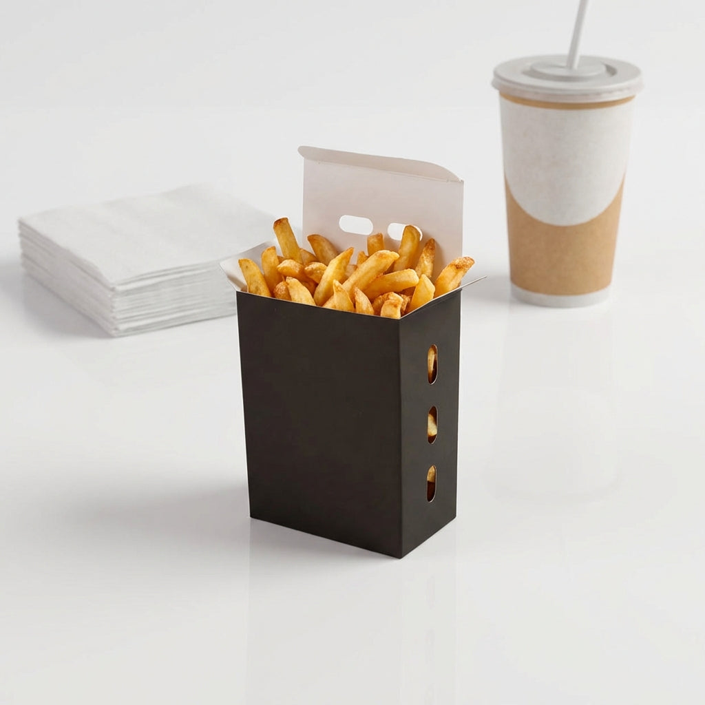 Caixa de Batata Cartucho Com Respiradores Hamburgueria Black P - PCT 50un