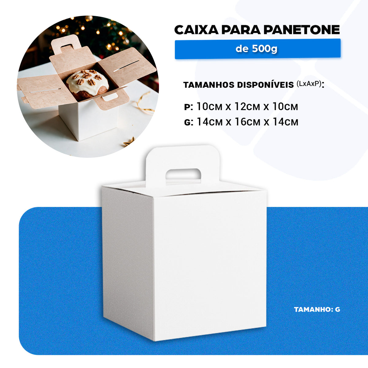 Caixa Maleta Para Panetone Branca G - PCT 25un
