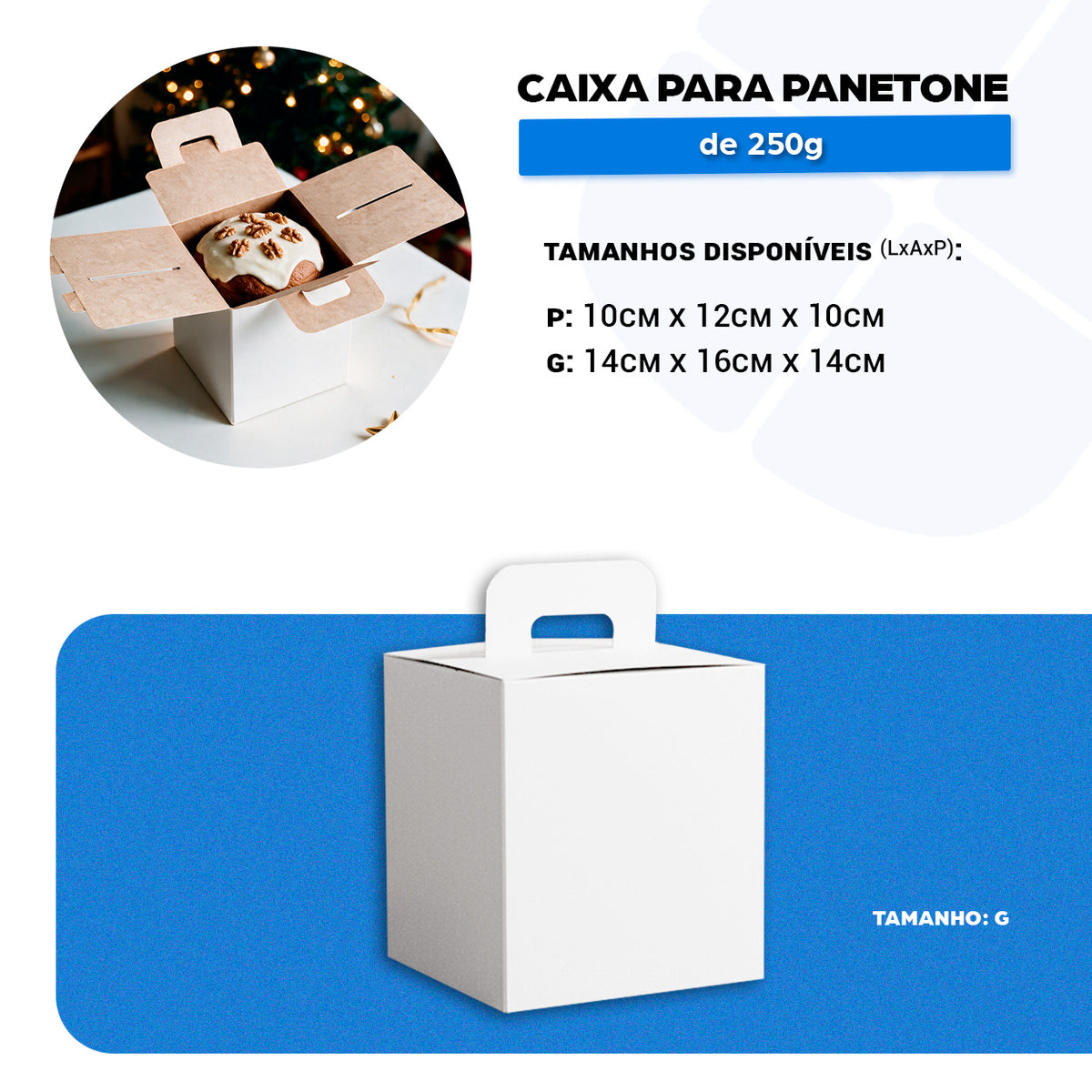 Caixa Maleta Para Panetone Branca P - PCT 25un