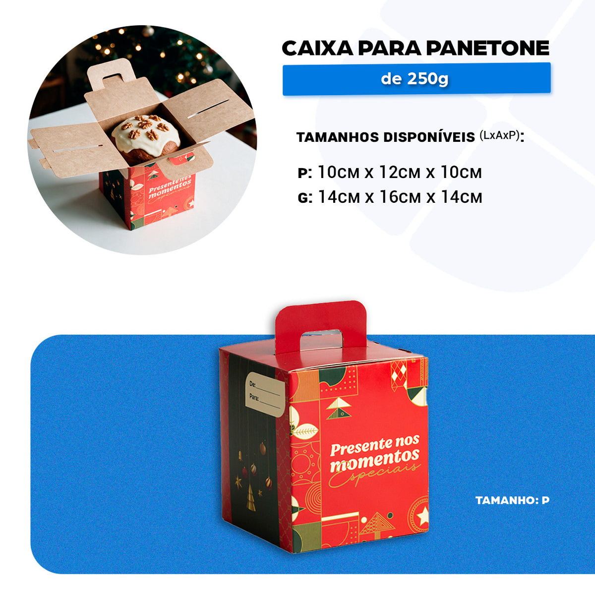 Caixa Maleta Para Panetone Natalina P - PCT 25un