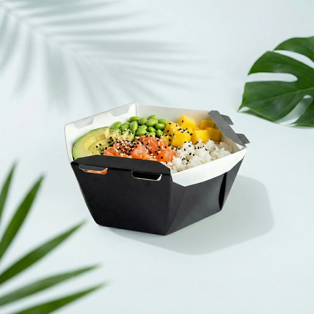 Caixa Para Poke Refeição Black 1200ml - PCT 50un