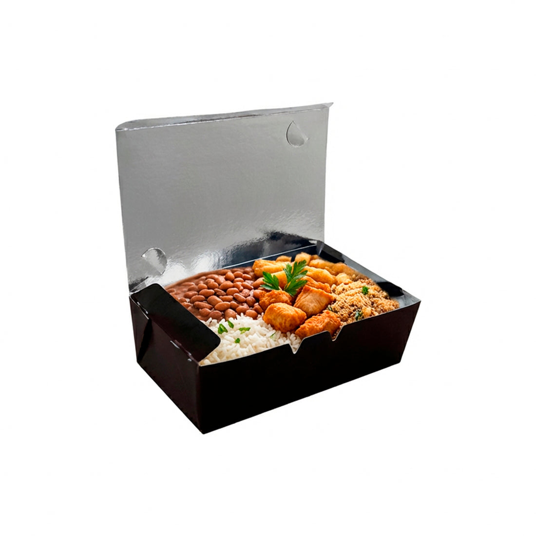Box Antivazamento Refeição Black Kraft 750ml - PCT 50un