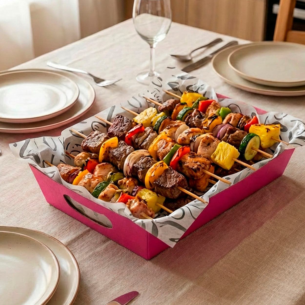 Barca de Batata Para Petisco e Porções Rosa P - PCT 50un