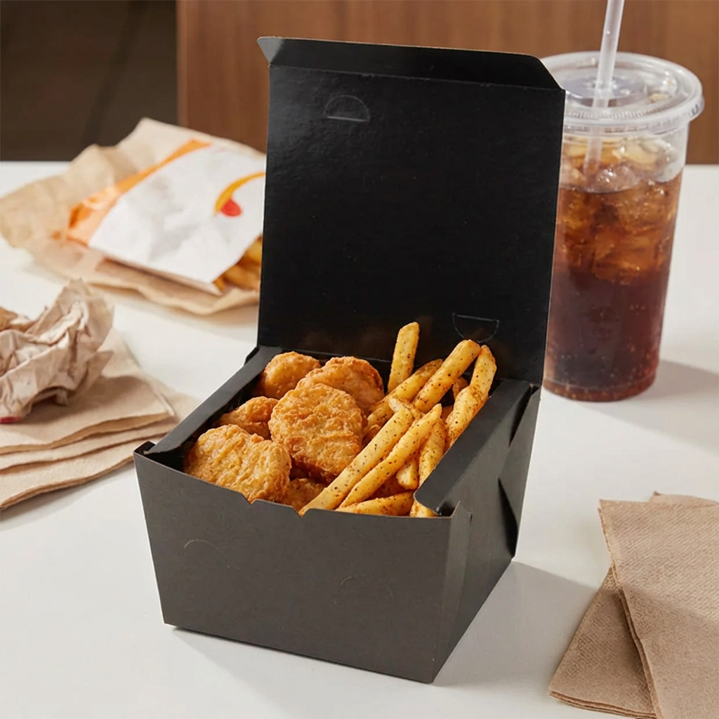 Caixa de Hamburguer Gourmet Hamburgueria Black Película Preta - PCT 50un