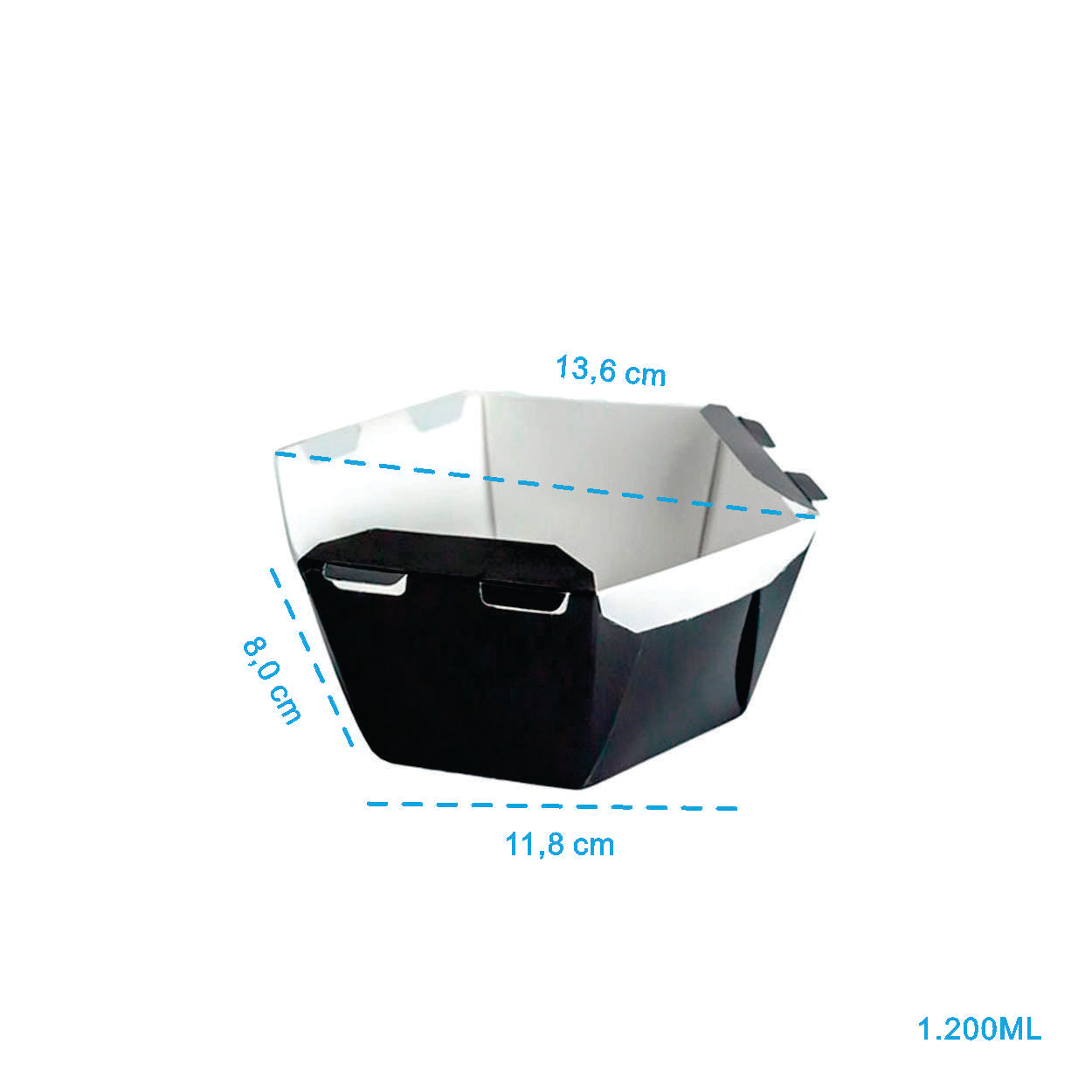 Caixa Para Poke Refeição Black 1200ml - PCT 50un