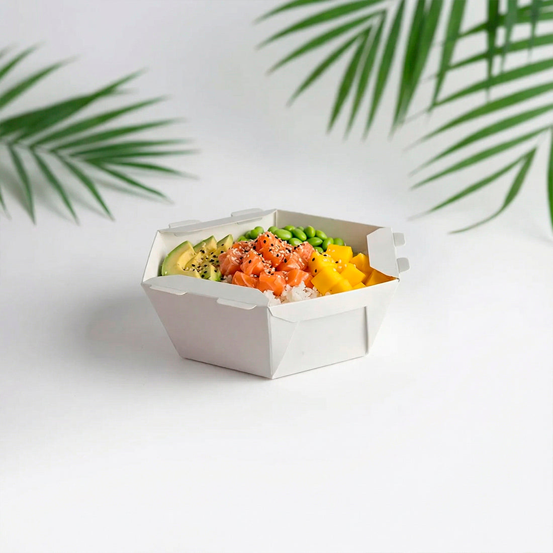 Caixa Para Poke Refeição White 1000ml - PCT 50un