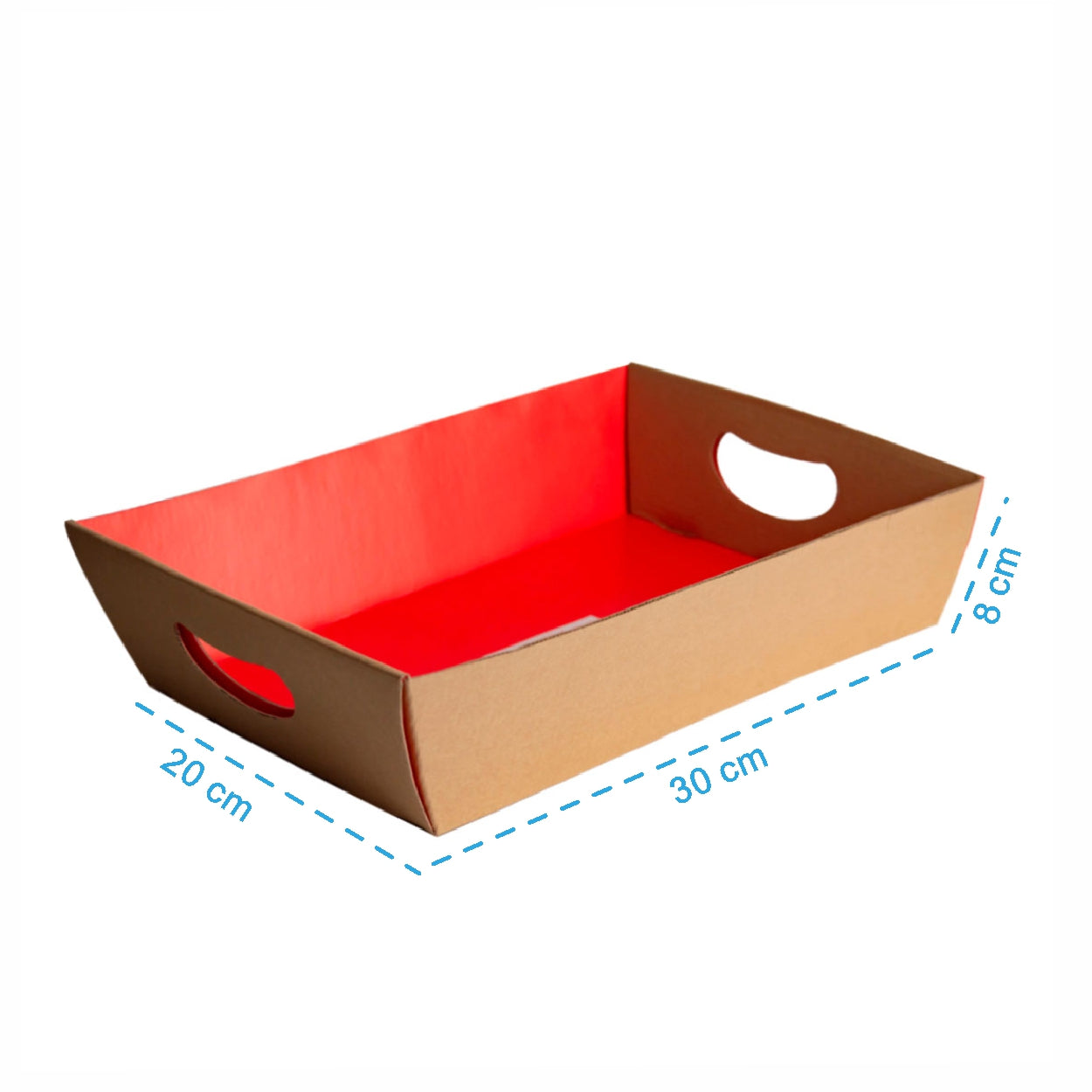 Cesta de Presente Contraplacada Kraft Interno Vermelho G - PCT 10un