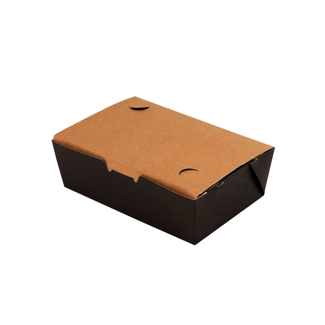 Box Antivazamento Refeição Black Kraft 1250ml - PCT 50un
