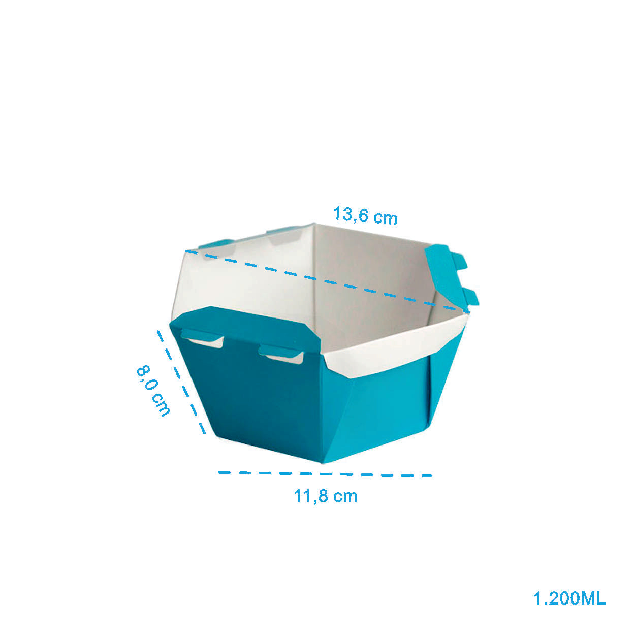 Caixa Para Poke Refeição Azul 1200ml - PCT 50un