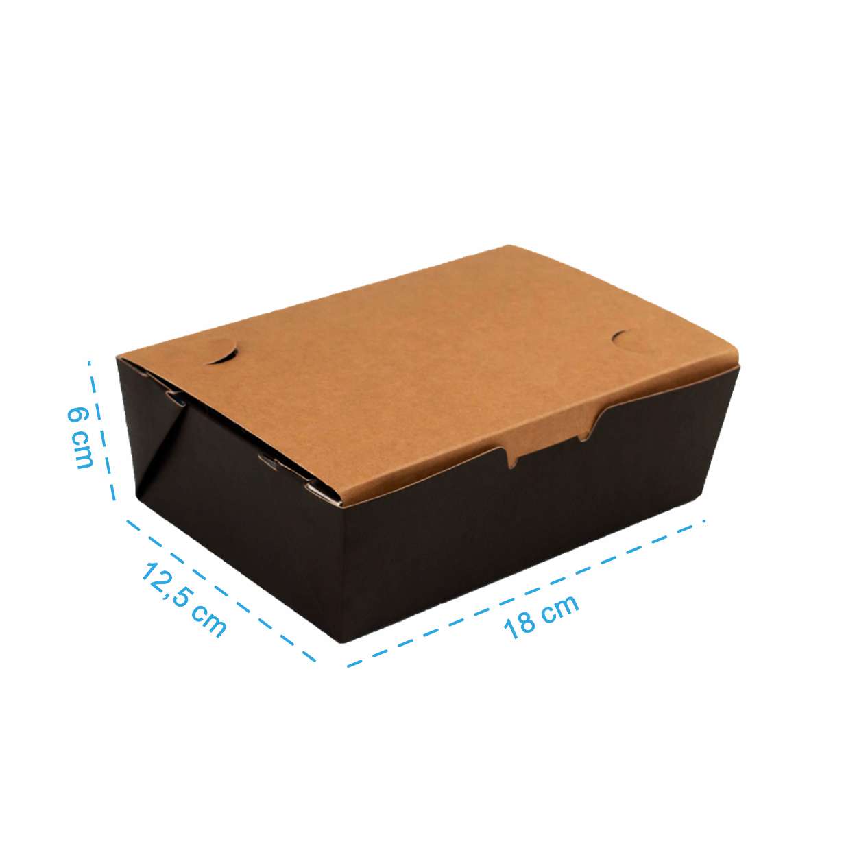 Box Antivazamento Refeição Black Kraft 1250ml - PCT 50un