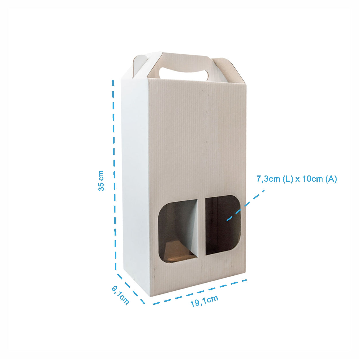 Caixa Para Vinho Com Visor White - PCT 10un