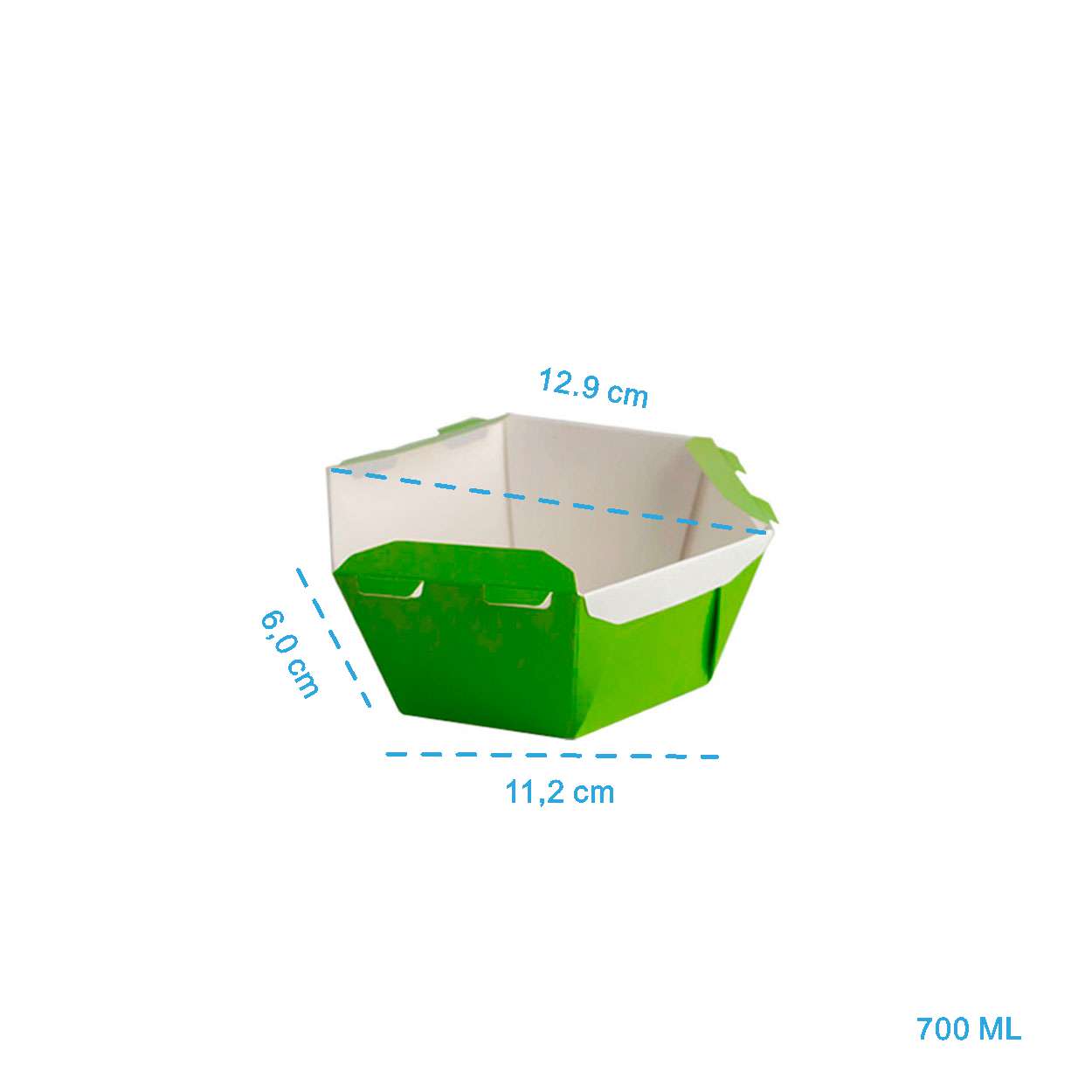 Caixa Para Poke Refeição Verde Lima 700ml - PCT 50un