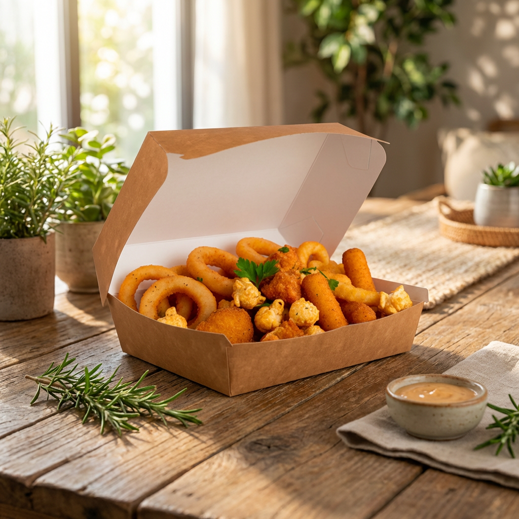 Caixa Multiuso Para Petiscos e Porções Kraft G - PCT 50un