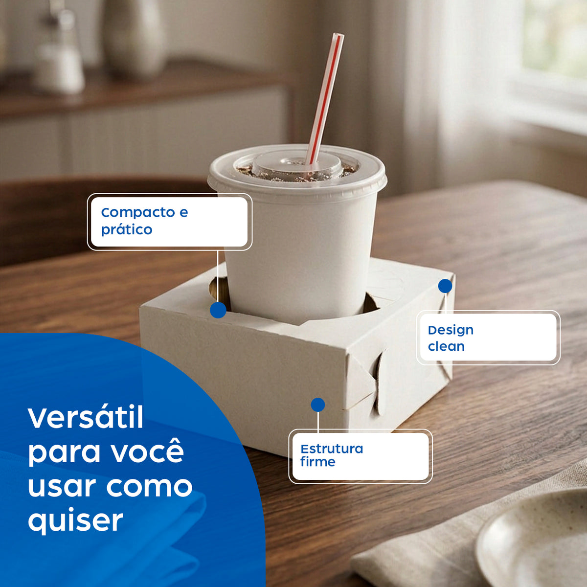 Porta Copos Hamburgueria Base Unitária White - PCT 50un