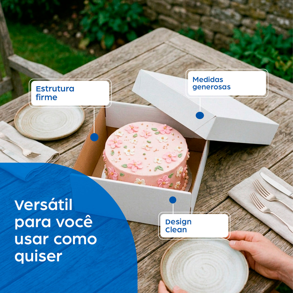 Caixa de Torta Confeitaria White P - PCT 25un
