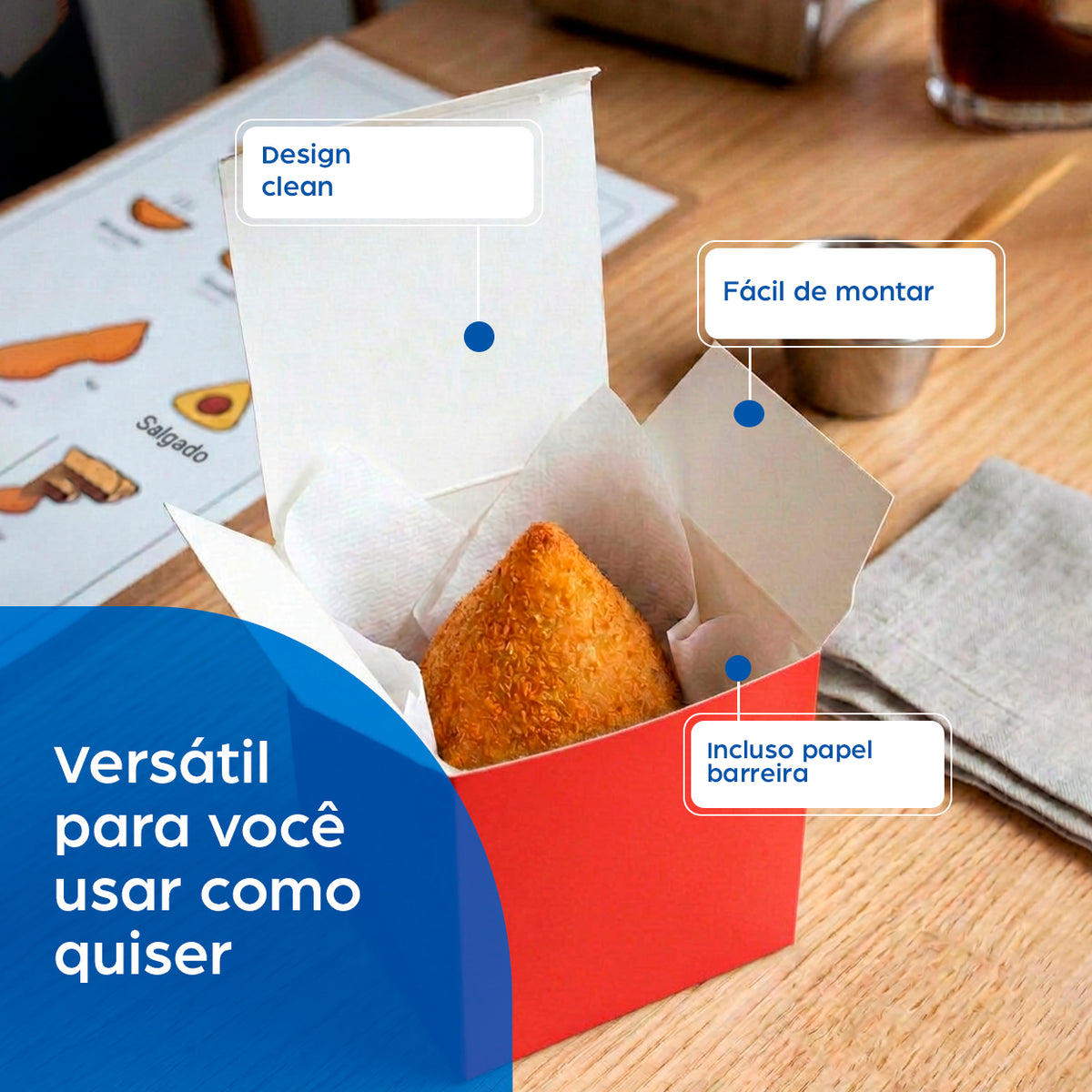 Coxinha individual Vermelha + Papel Barreira - PCT 50un