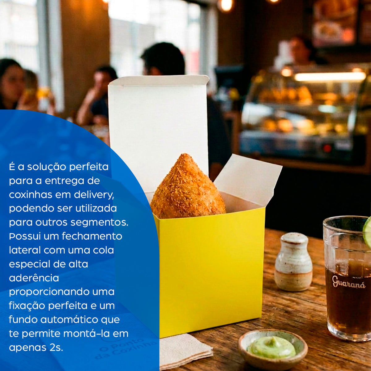 Coxinha individual Amarela + Papel Barreira - PCT 50un