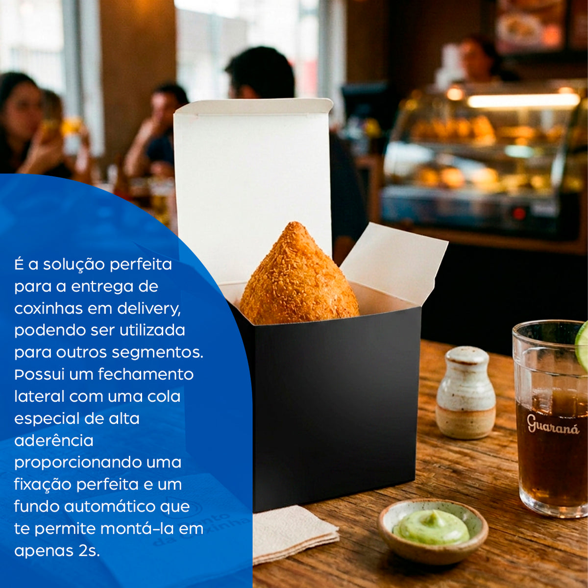 Coxinha individual Preta + Papel Barreira - PCT 50un
