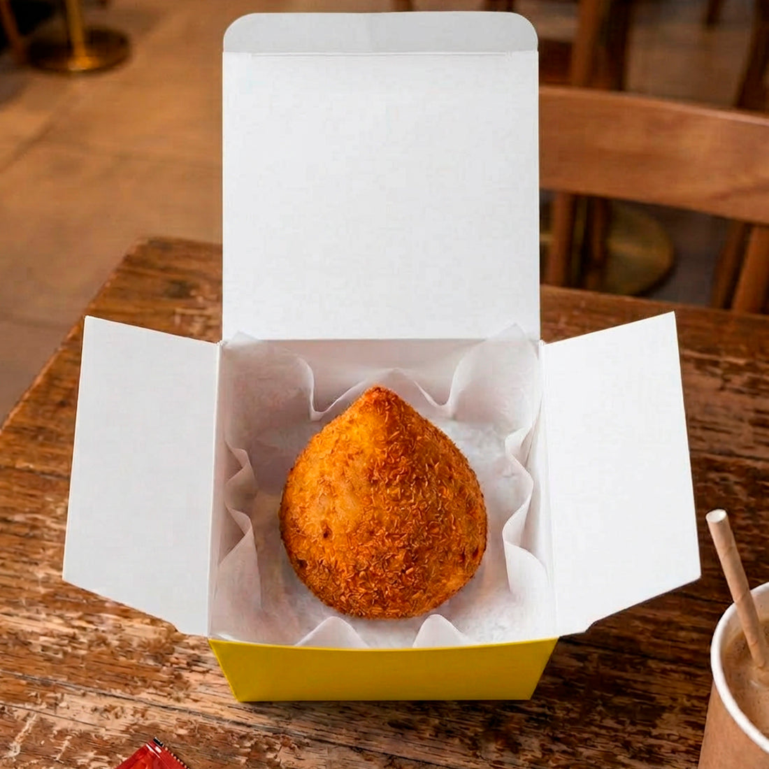 Coxinha individual Amarela + Papel Barreira - PCT 50un