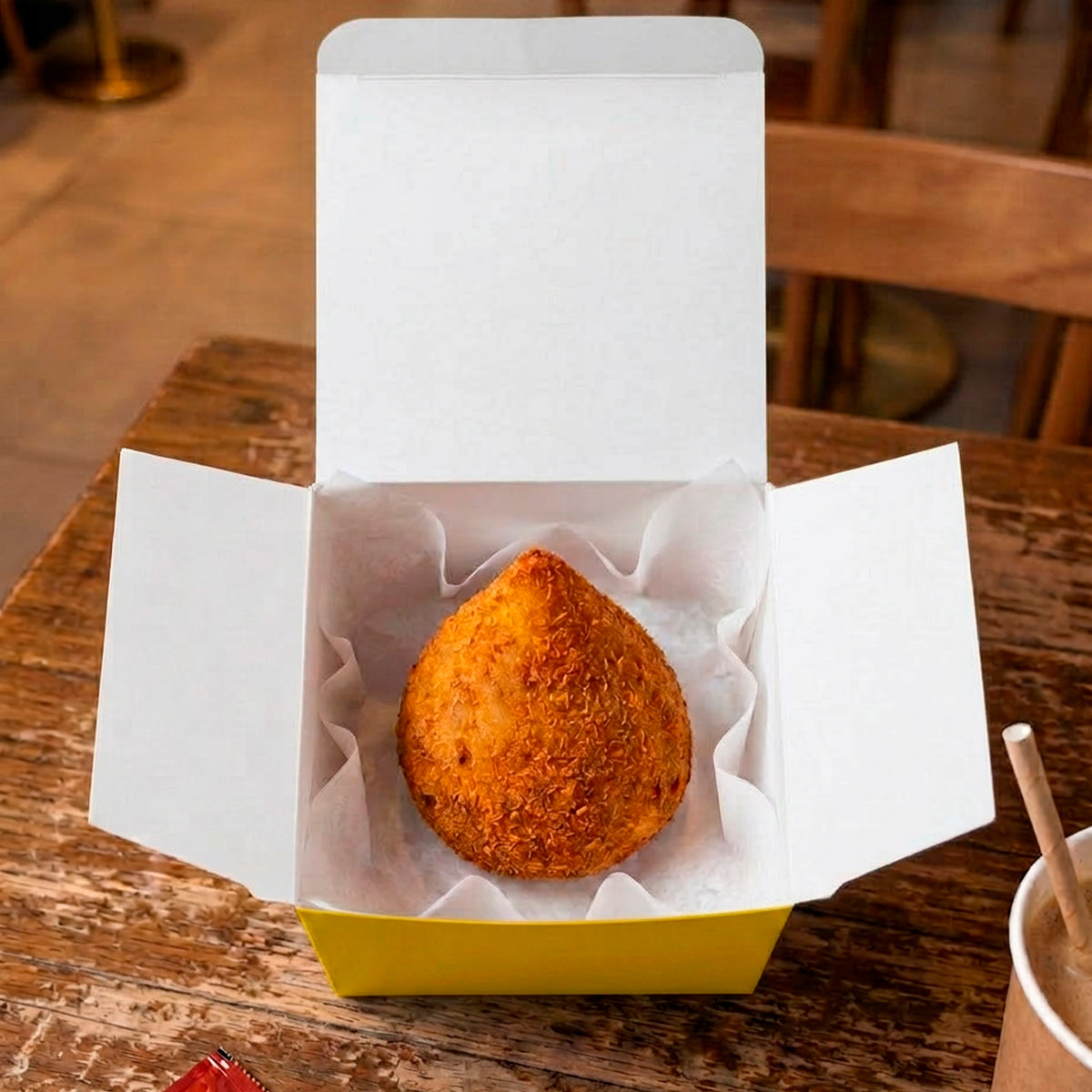 Coxinha individual Amarela + Papel Barreira - PCT 50un