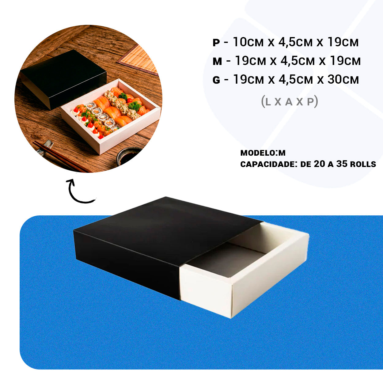 Combinado Gaveta Oriental Black M - PCT 50un