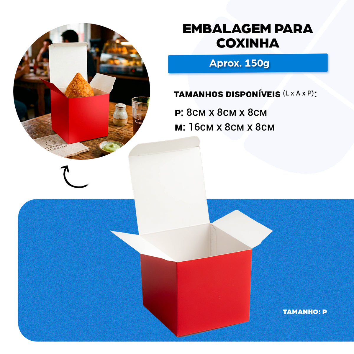 Coxinha individual Vermelha + Papel Barreira - PCT 50un