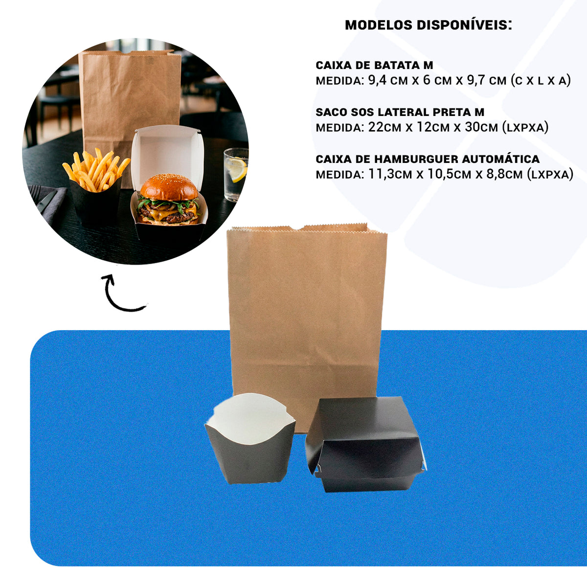 Kit Delivery Hamburgueria Black - PCT 50un