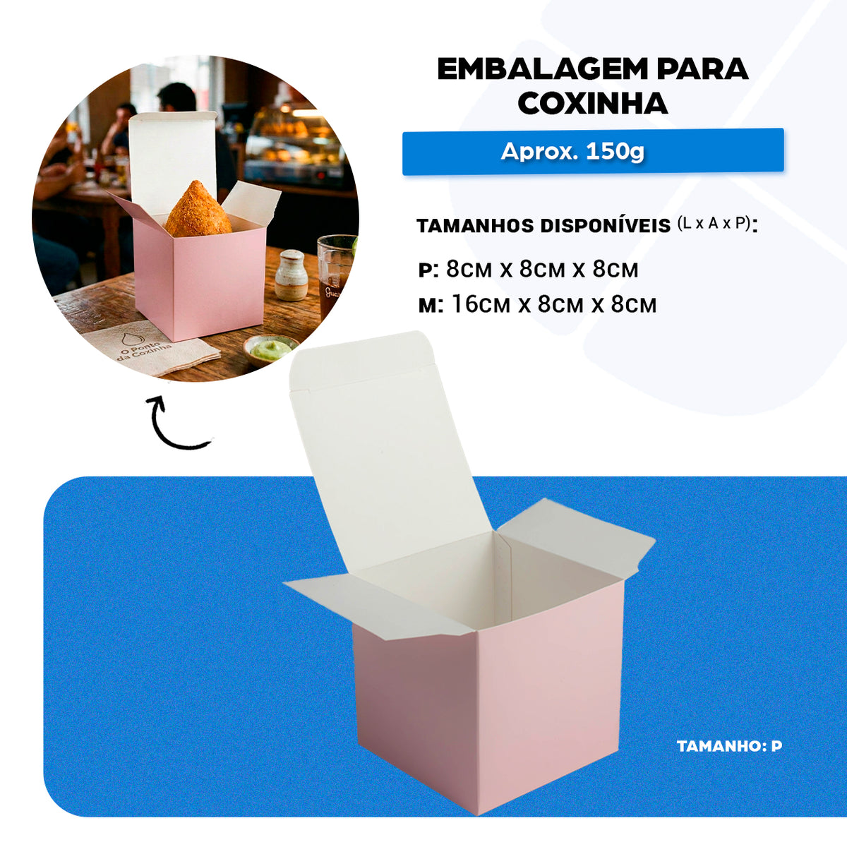 Coxinha individual Rosa + Papel Barreira - PCT 50un