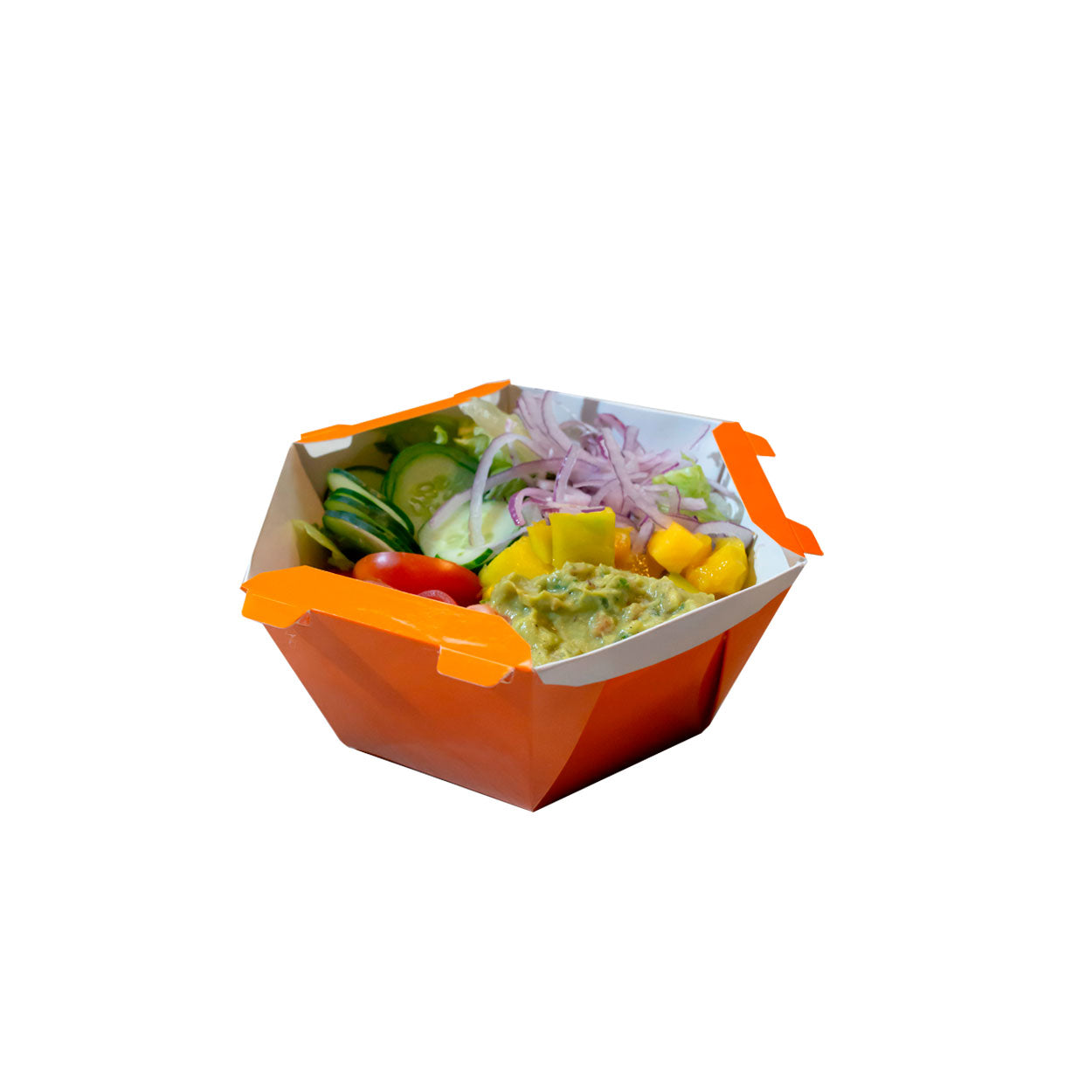 Caixa Para Poke Refeição Laranja 1200ml - PCT 50un