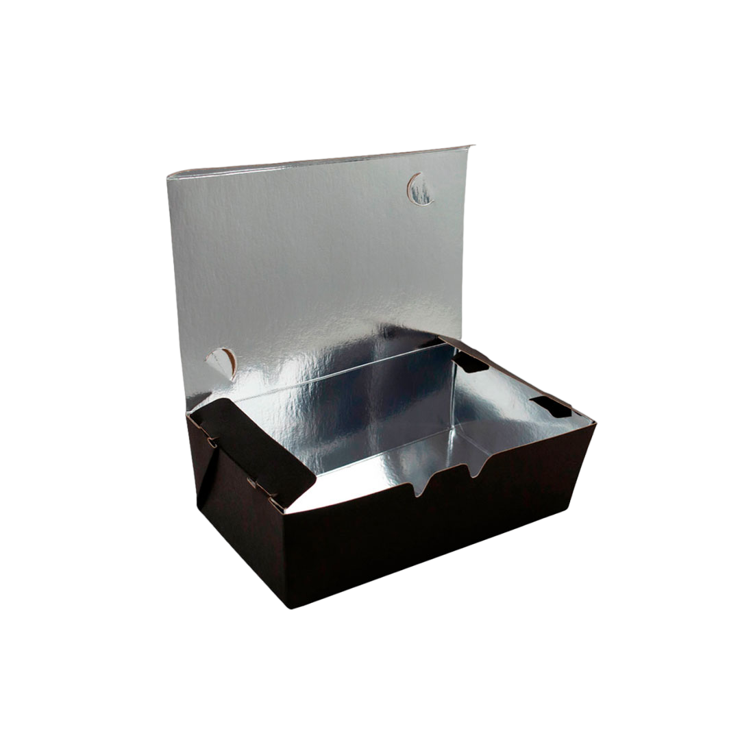 Box Antivazamento Refeição Black Kraft 750ml - PCT 50un