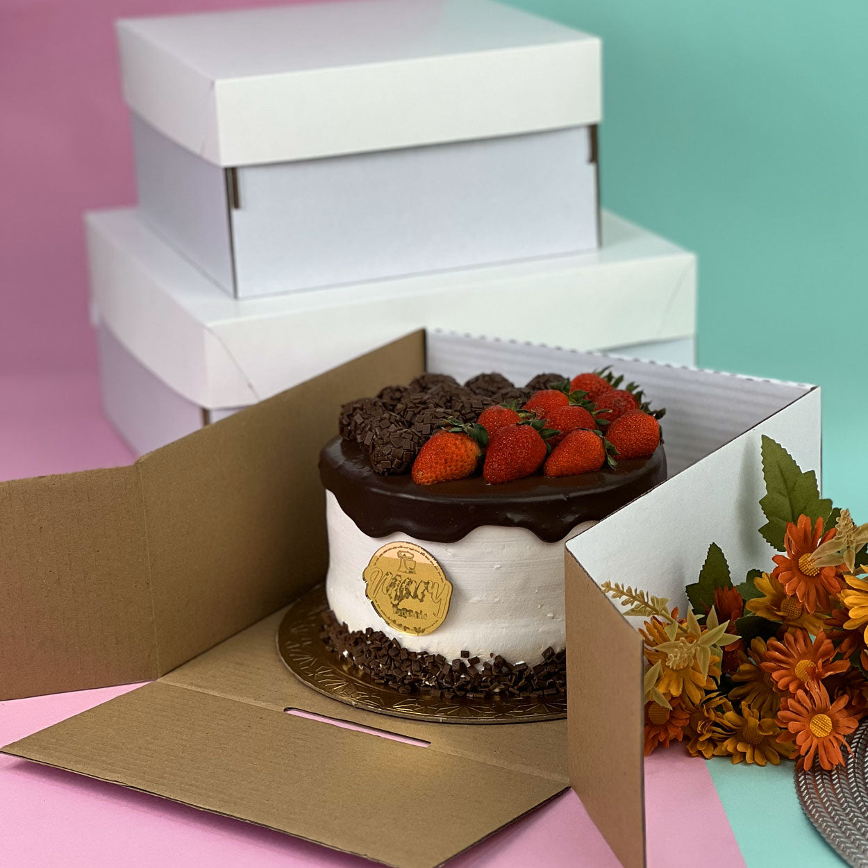 Caixa de Torta Confeitaria White G - PCT 25un
