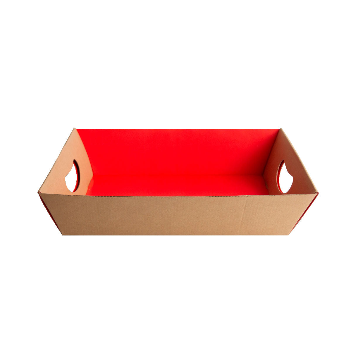 Cesta de Presente Contraplacada Kraft Interno Vermelho G - PCT 10un