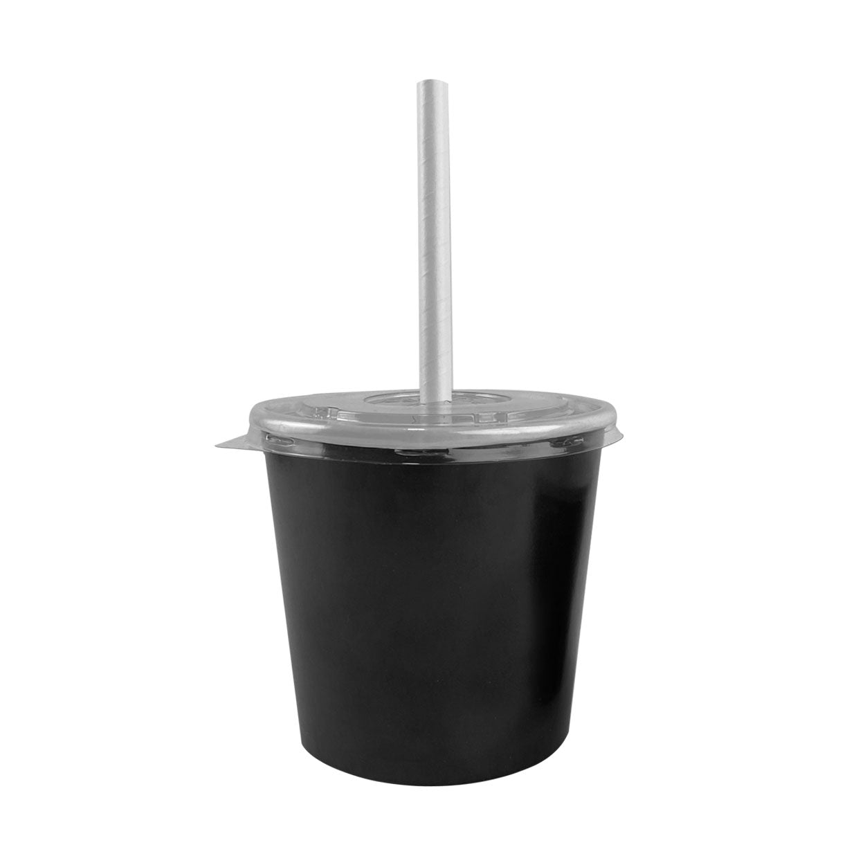 Pote de Papel 700ml Black + Tampa Plástica - PCT 50un