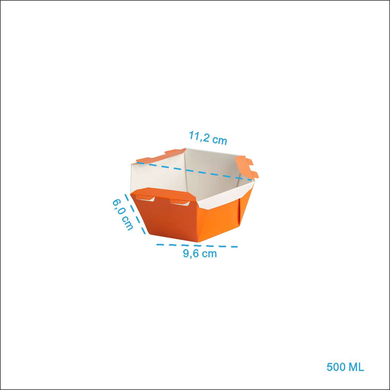 Caixa Para Poke Refeição Laranja 500ml - PCT 50un