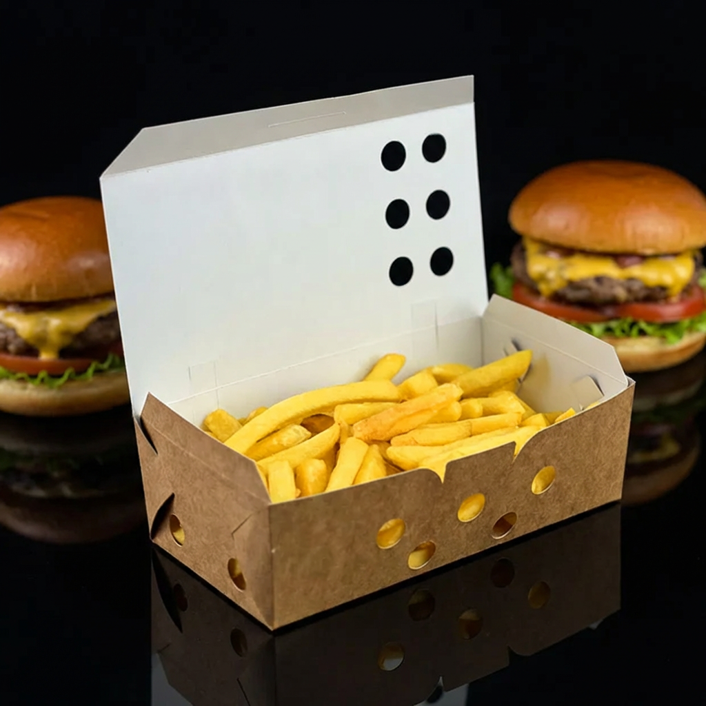 Caixa de Batata Box Com Respiradores Hamburgueria Kraft G - PCT 50un