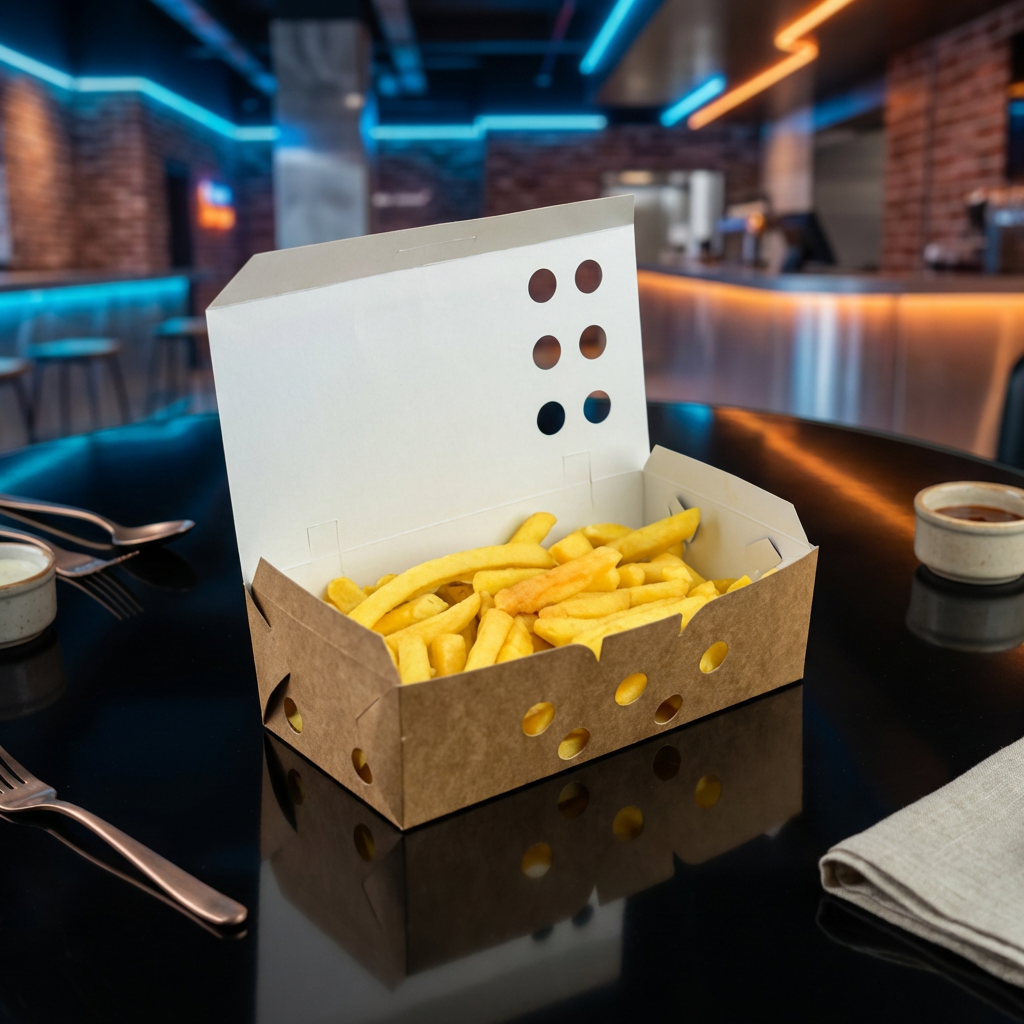 Caixa de Batata Box Com Respiradores Hamburgueria Kraft P - PCT 50un