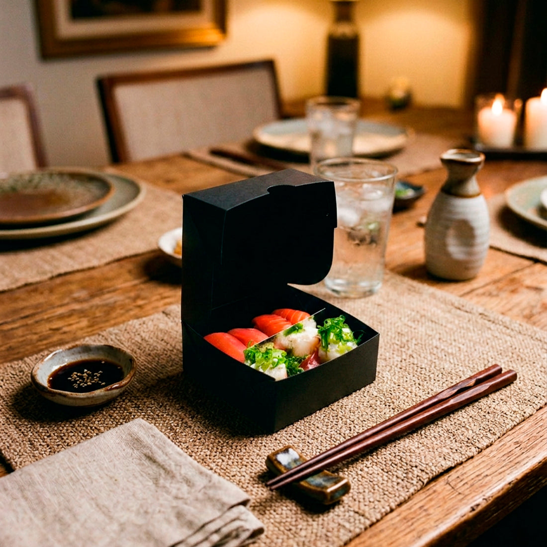 Combinado Oriental Black Quadrado P - PCT 50un