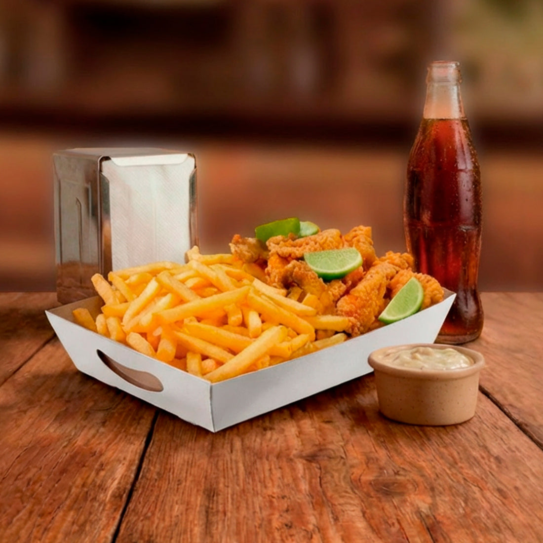 Barca de Batata Para Petisco e Porções Branca P - PCT 50un