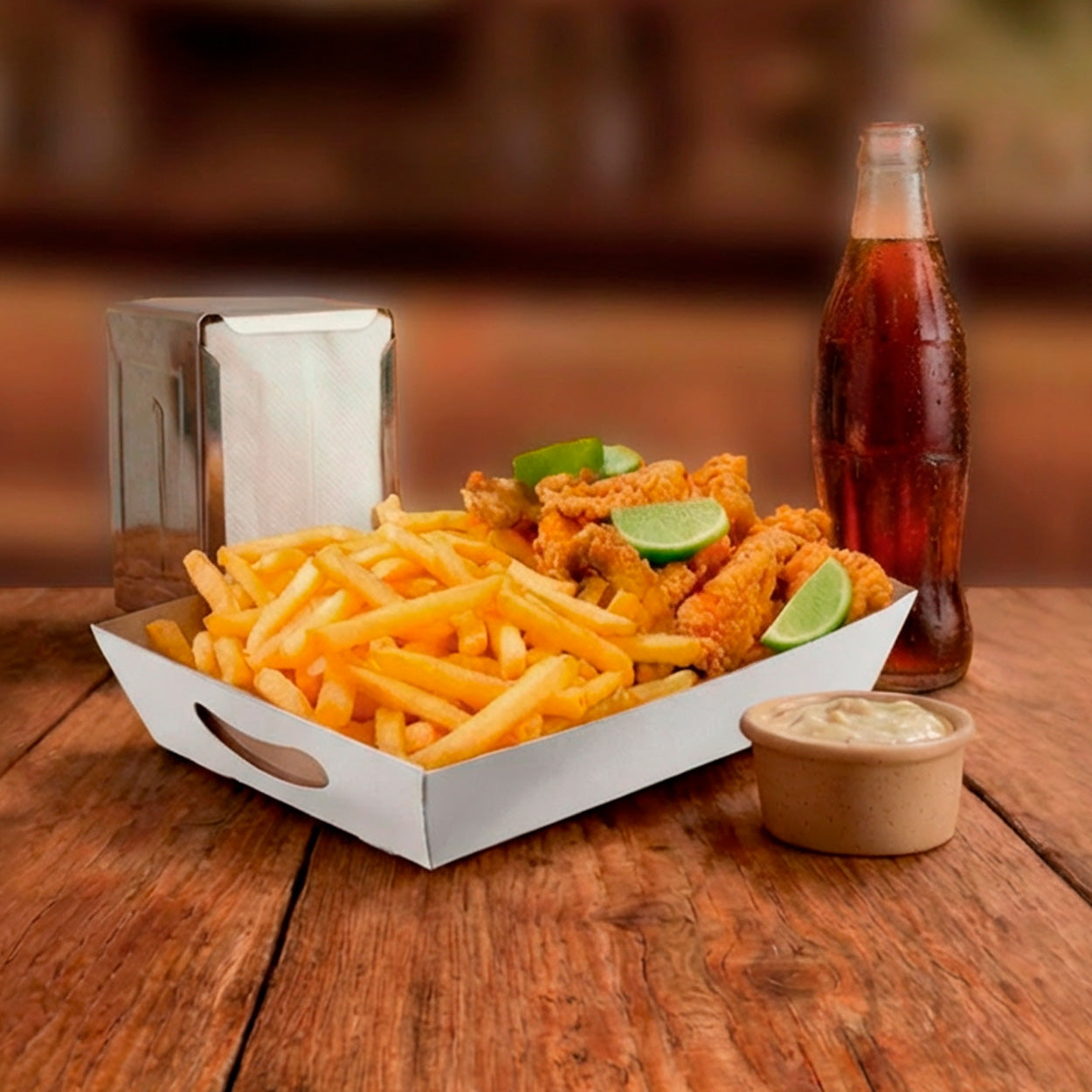 Barca de Batata Para Petisco e Porções Branca P - PCT 50un