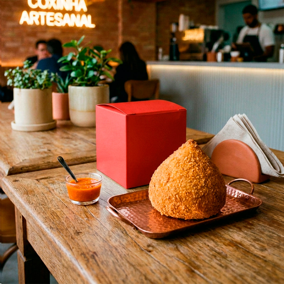 Coxinha individual Vermelha + Papel Barreira - PCT 50un