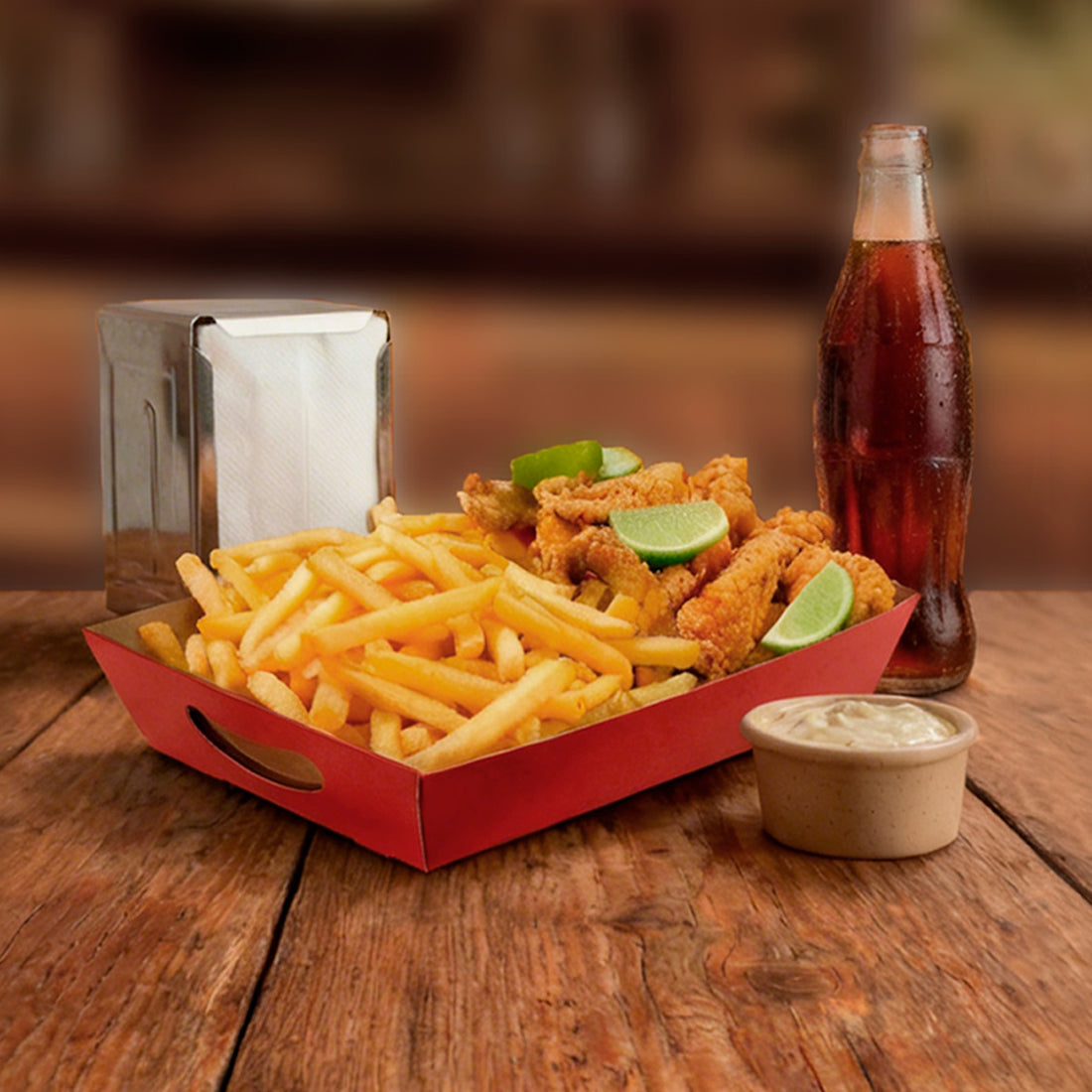 Barca de Batata Para Petisco e Porções Vermelha P - PCT 50un