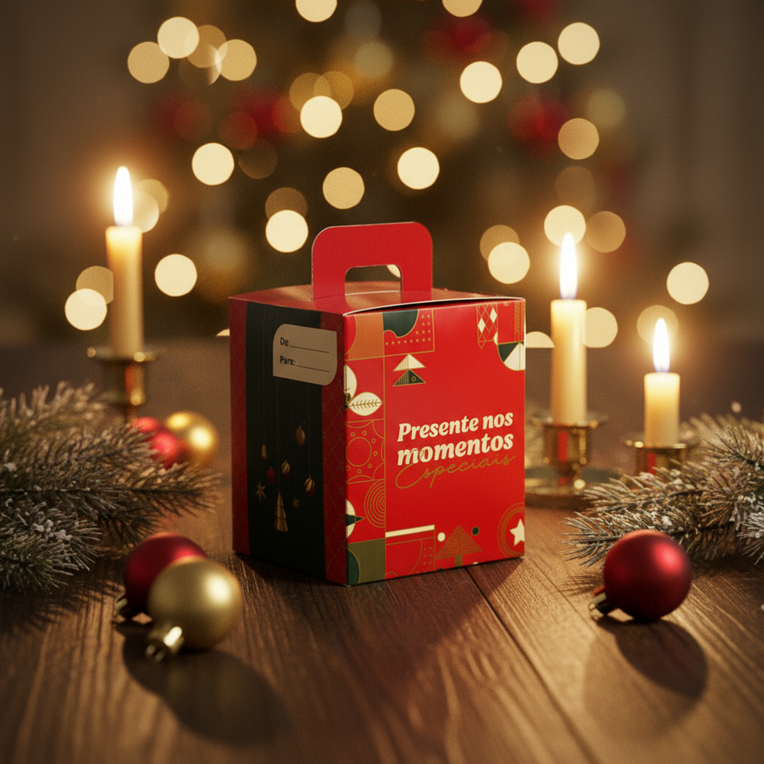 Caixa Maleta Para Panetone Natalina G - PCT 25un