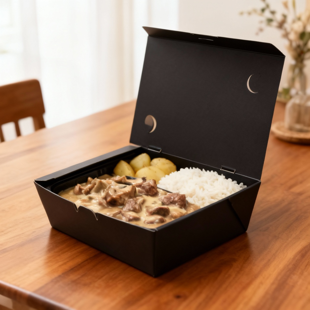 Box Antivazamento Refeição Black Fundo Preto 750ml - PCT 50un