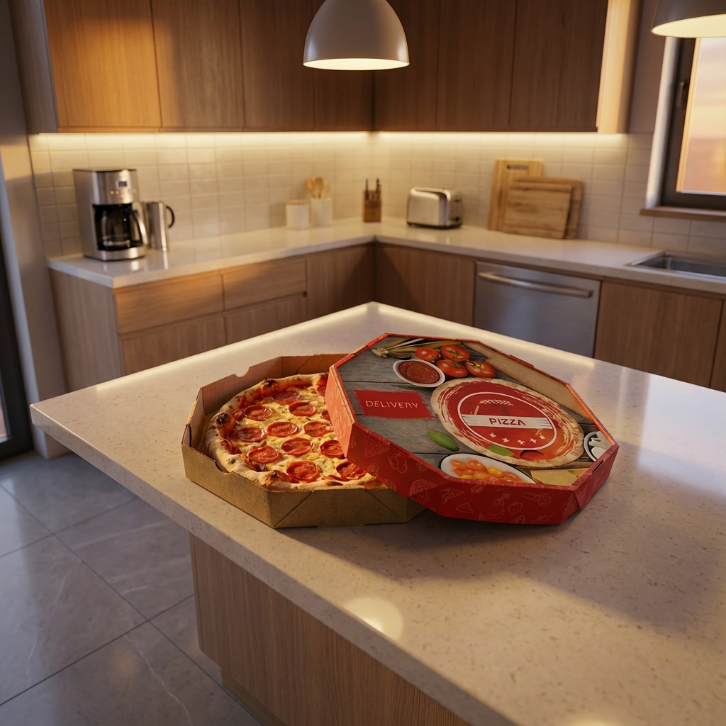 Caixa de Pizza Italianinha com Fundo Branco Octogonal 30cm - PCT 50un