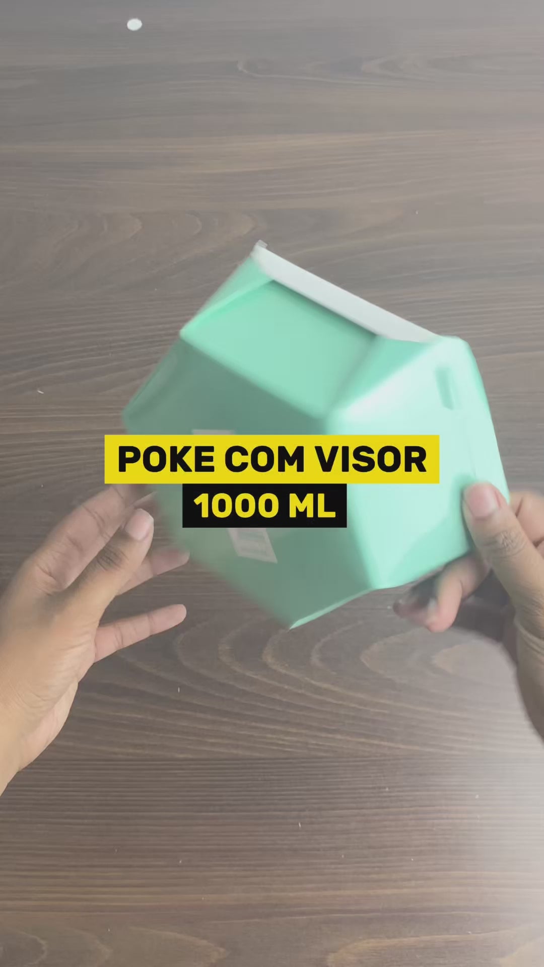 Caixa Para Poke Refeição Verde Lima 1000ml - PCT 50un