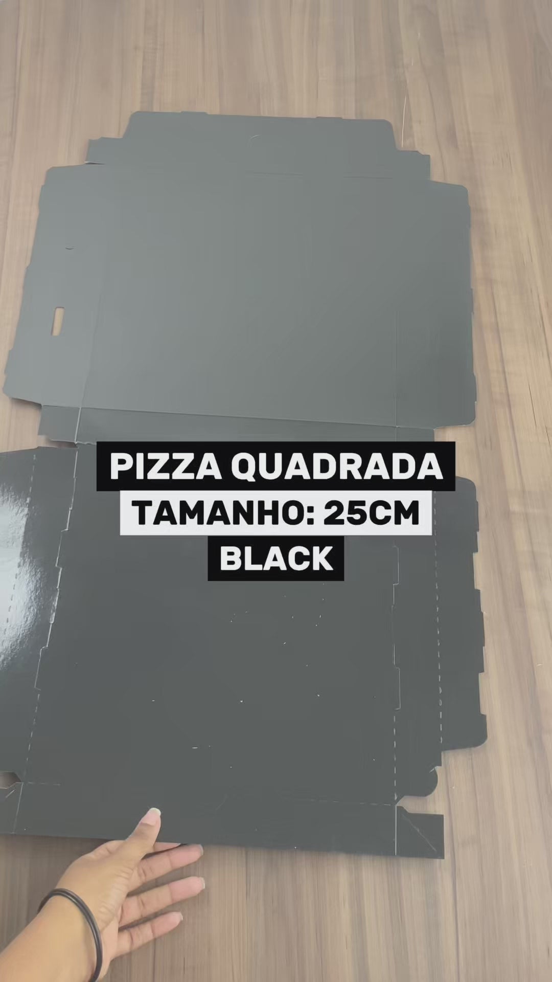 Caixa de Pizza Quadrada Black 25cm - PCT 50un