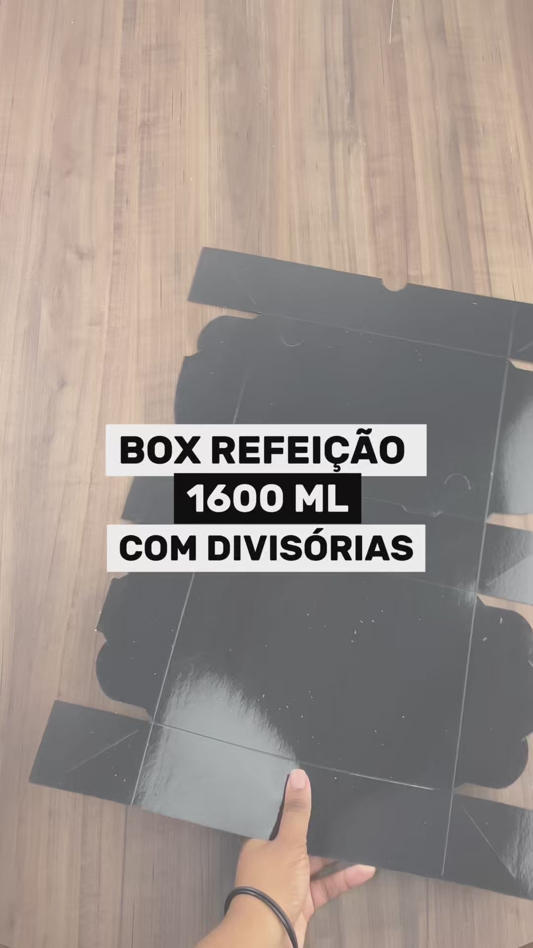 Box Refeição Black Kraft 1600ml com 3 Divisórias - PCT 50un