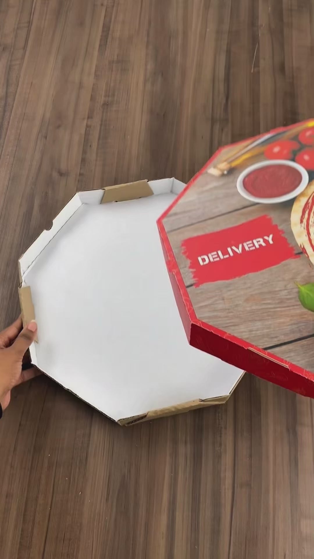 Caixa de Pizza Italianinha com Fundo Laminado Octogonal 30cm - PCT 50un