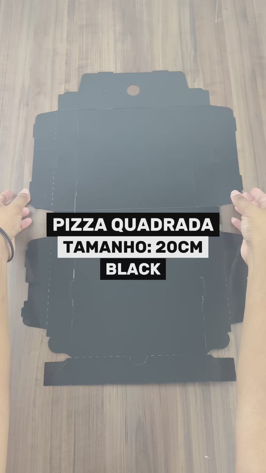 Caixa de Pizza Quadrada Black 20cm - PCT 50un