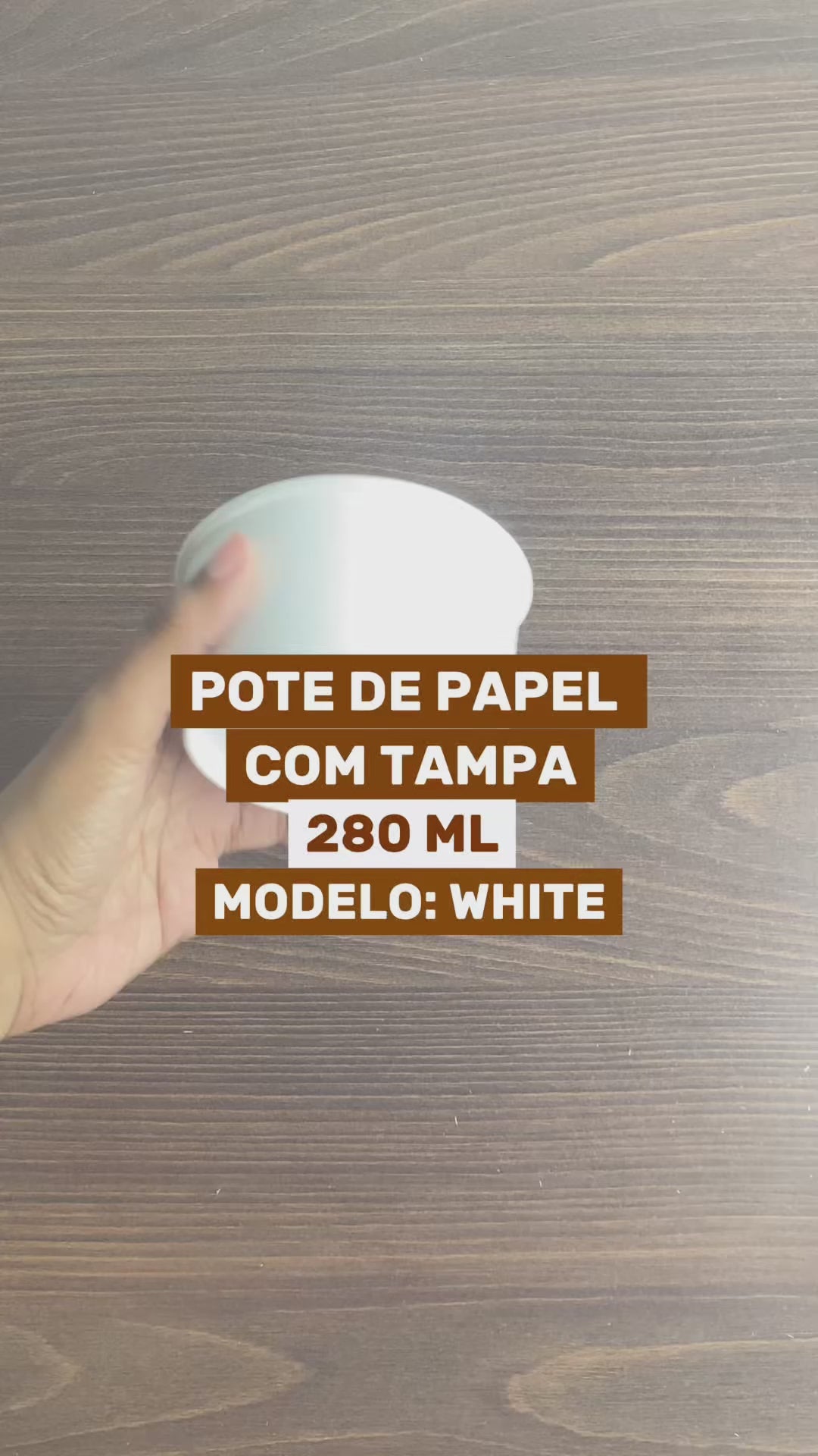 Pote de Papel 280ml White + Tampa Plástica - PCT 50un
